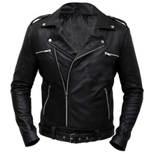 Brando Motorcycle Premium Sheepskin Black Leather Jacket For Men
