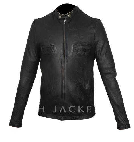 Oblow Zac Efron 17 Again Wrinkled Fine Quality Men's Leather Jacket