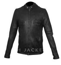 Oblow Zac Efron 17 Again Wrinkled Fine Quality Men's Leather Jacket