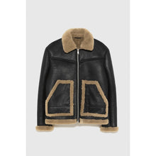 Double faced Black Leather With Fleece Lined Jacket