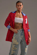 Women's Draft Pick Studded Red Blazer