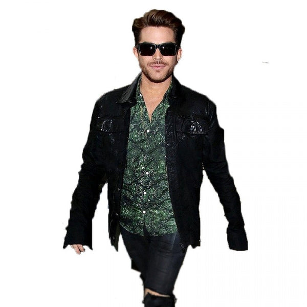 Adam Lambert American Singer Black Leather Jacket