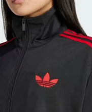 Adicolor black red fleece track jacket