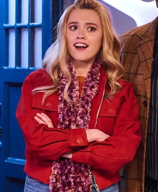  Aimee Lou Wood SNL 2026 Red Jacket in cotton