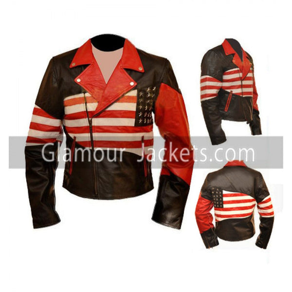 American Flag Vintage Leather Jacket