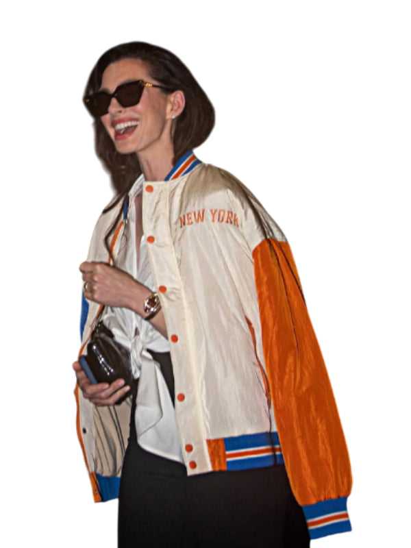 Anne Hathaway Knicks Jacket