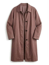 Women's brown cotton coat with button closure