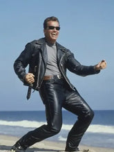 Arnold Schwarzenegger Terminator 2 Judgment Day Leather Jacket