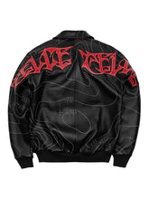 Auracles x Pelle Pelle Topography Black Leather Bomber Jacket