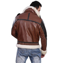 B3 Bomber Men Real Leather Jacket with Fur Collar