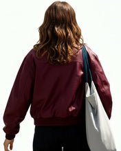 Women's burgundy real leather jacket