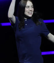 Billie Eilish Hit Me Hard and Soft Polo Blue Shirt