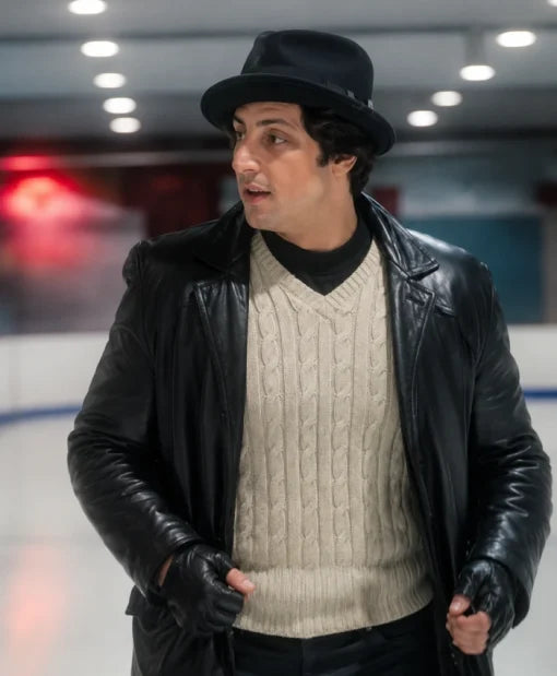 Anthony Ippolito I Play Rocky leather blazer with notch lapel