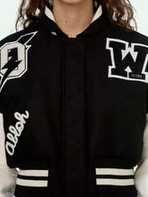  Cropped Bomber Wool Varsity Jacket