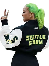 Kayce Kirihara Seattle Storm varsity jacket front view