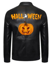 Premium Halloween Black Motorcycle Jacket in real leather