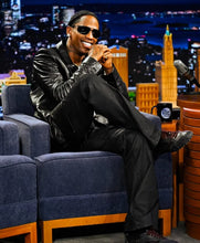Celebrity-inspired Travis Scott Black Leather Blazer