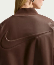 Women's Nike Therma-FIT Brown Leather Bomber Jacket