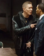 Power Tommy Egan Hooded Black Leather Jacket