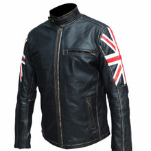 Cafe Racer UK Flag Motorcycle Leather Jacket