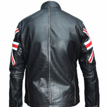 Cafe Racer UK Flag Motorcycle Leather Jacket