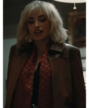 Penélope Cruz The Invite Movie 2026 Piña Brown Suede Leather Jacket