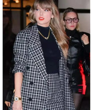 Taylor Swift inspired black and white wool blend coat