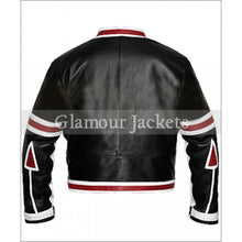 Chaser Box Black and White Bomber Leather Jacket