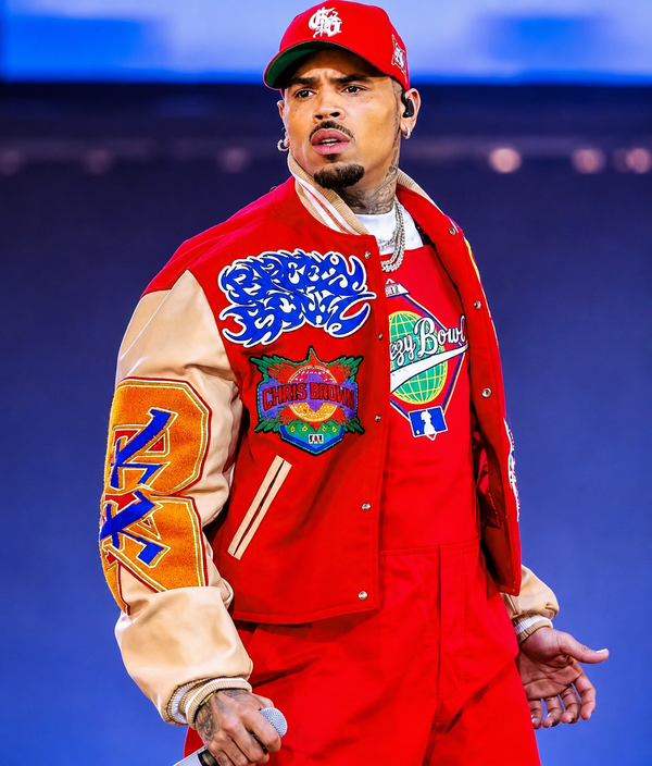 Chris Brown Breezy Bowl XX Red Varsity Jacket