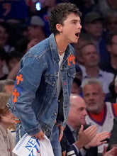 Timothee Chalamet Knicks Game 4 Denim Trucker Jacket