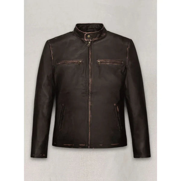 Contraband Mark Wahlberg Distressed Brown Leather Jacket