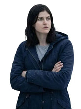 Women's blue hooded jacket inspired by Debs