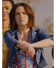 Zoey Deutch Gail Daughtry and the Celebrity Sex Pass Blue Cropped Wool Jacket