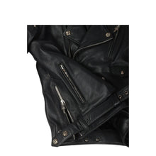 Cross Patch Leather Biker Jacket