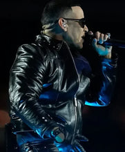 Halftime Show Daddy Yankee Black Leather Jacket
