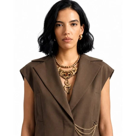 In The City 2026 Danielle Olivera belted brown vest