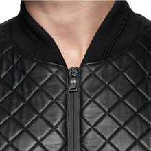 David Beckham Black Leather Quilted Jacket