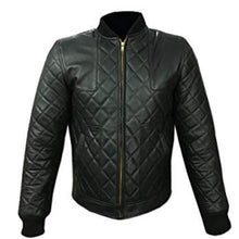 David Beckham Black Leather Quilted Jacket