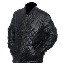 David Beckham Black Leather Quilted Jacket