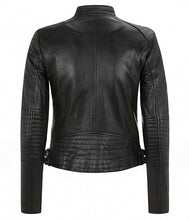 Black Cropped Leather Jacket For Women