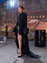 Elegant Zendaya Black Long Coat for women