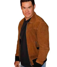 Super Bowl Adam Devine Brown Suede Jacket