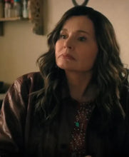 Geena Davis The Boroughs S01 Maroon Leather Jacket