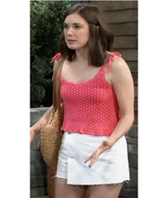 General Hospital 2026 Katelyn MacMullen Pink Crochet Tank Top
