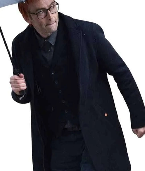Good Omens S03 David Tenanant Blue Wool Coat