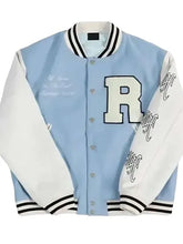 Revenge Skull Light Blue Varsity Jacket