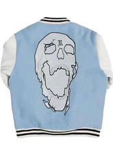 Revenge Skull Light Blue Varsity Jacket