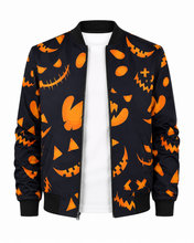 Halloween Pumpkins Pattern Black Jacket
