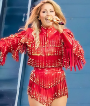Helene Fischer 360 Stadion Tour Red Fringed Crop Jacket