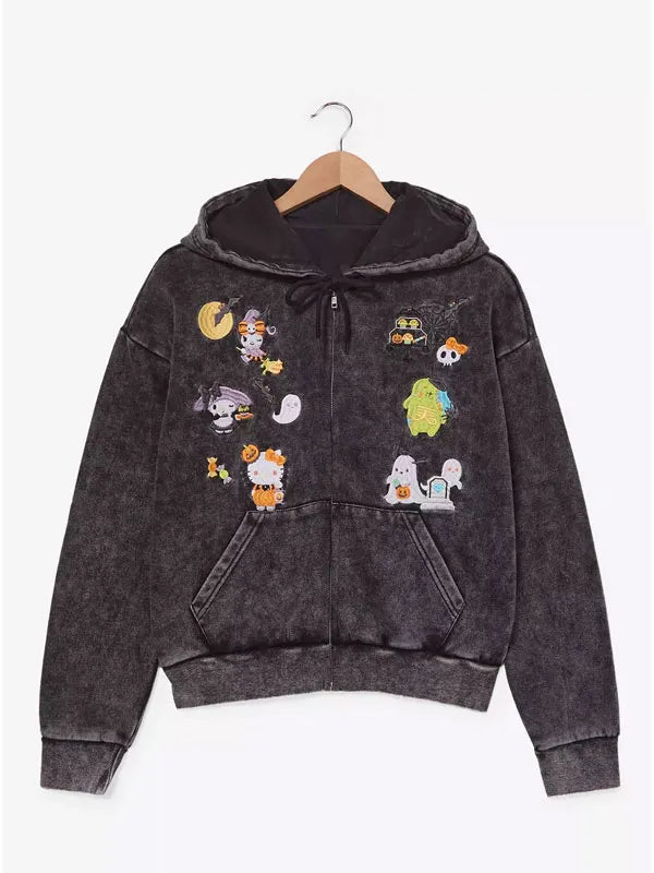 Grey Hello Kitty and Friends zip-up hooded jacket